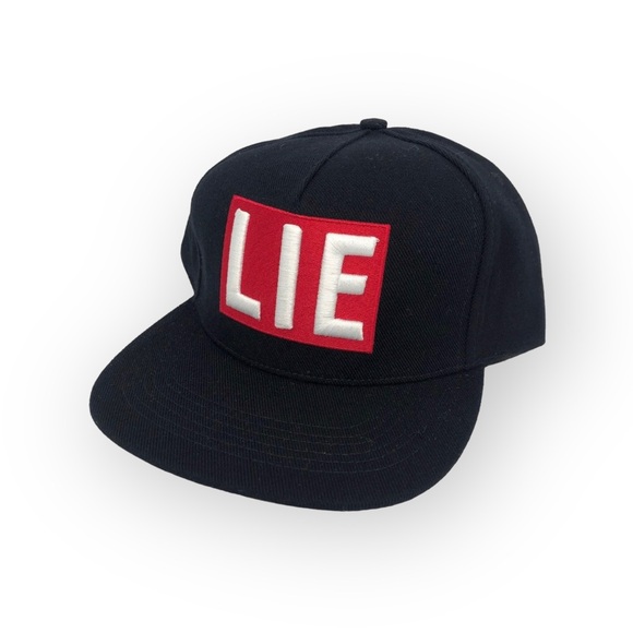 Deadstock: new UNIF x Bad Acid 𖤐 Lie Snapback Embroidered Y2K 90’s Cap 𖤐 Black - Picture 6 of 16